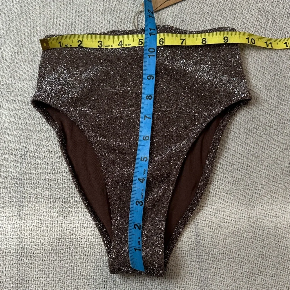 NEW SKIMS Swim Bikini Bottom Size XXS NWT Brown Sparkle